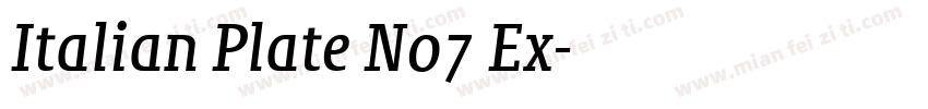 Italian Plate No7 Ex字体转换